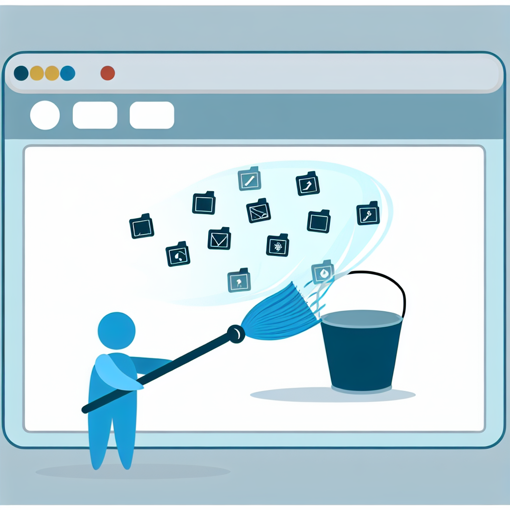 Browser cache cleanup concept showing temporary files being cleared